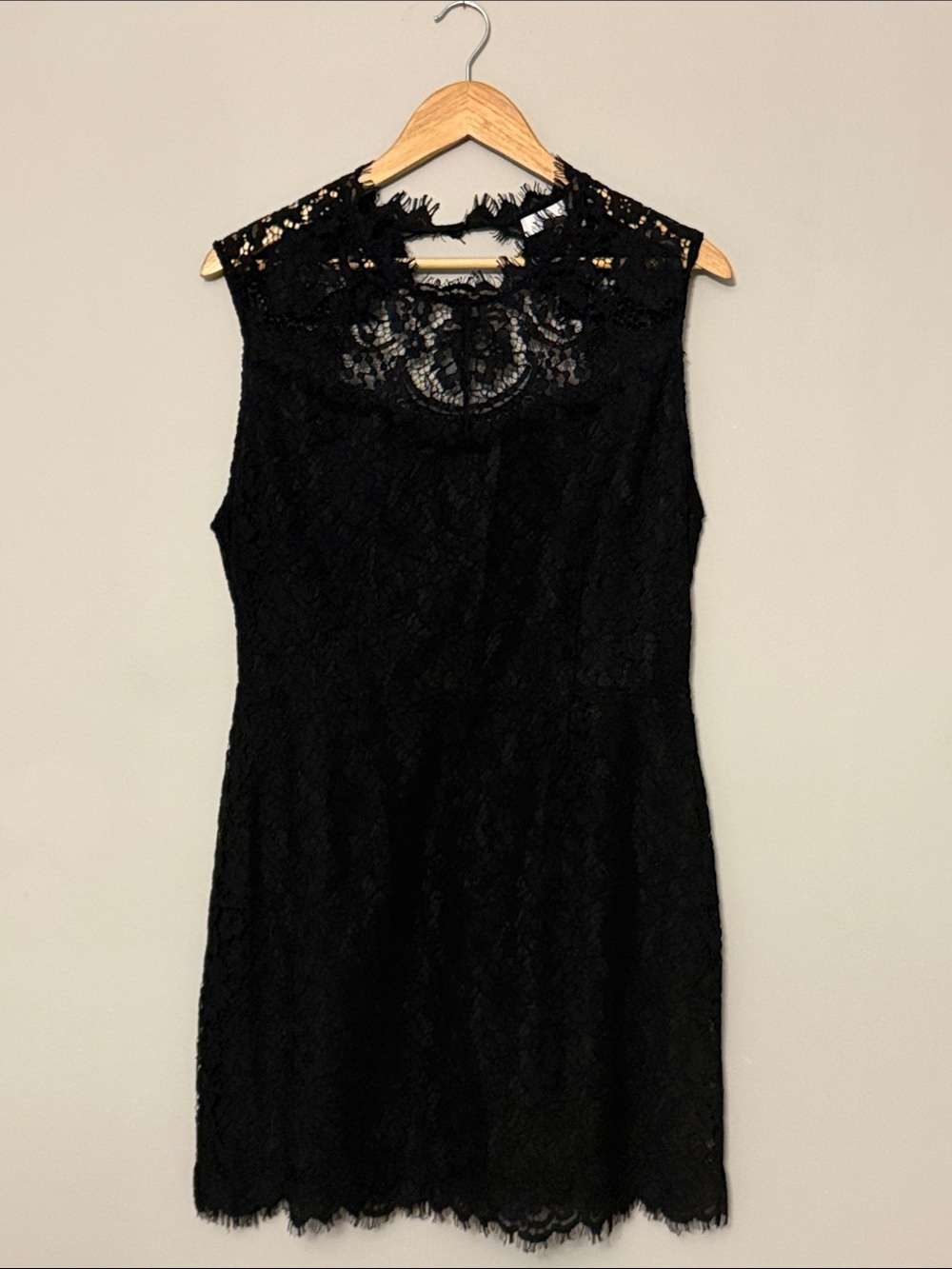 IRO Black Lace Sleeveless Cocktail Mini Dress Open Back Size 42
